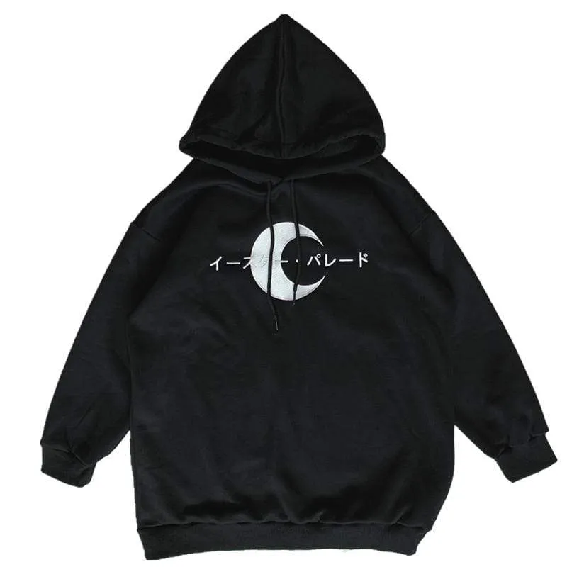 Women's Moon Crow Printed Autumn Warm Hoodies