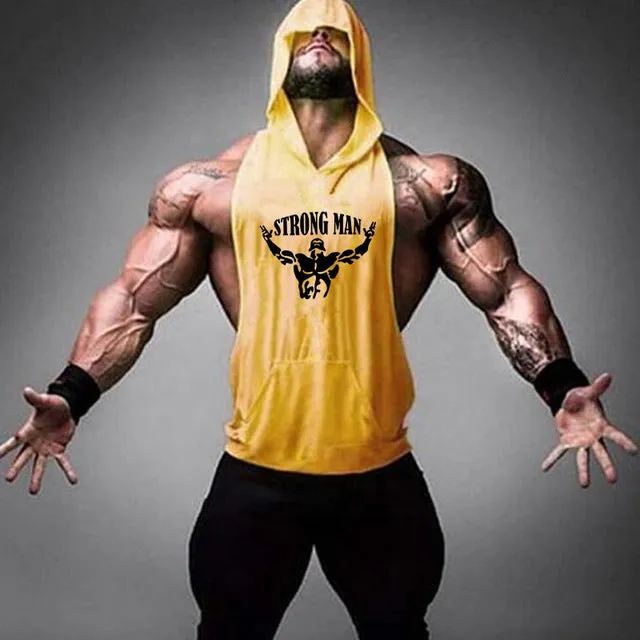 Xituodai Brand Gym Clothing Fitness Men Cotton Tanktop with hooded Mens Bodybuilding Stringers Tank Tops workout Singlet Sleevel