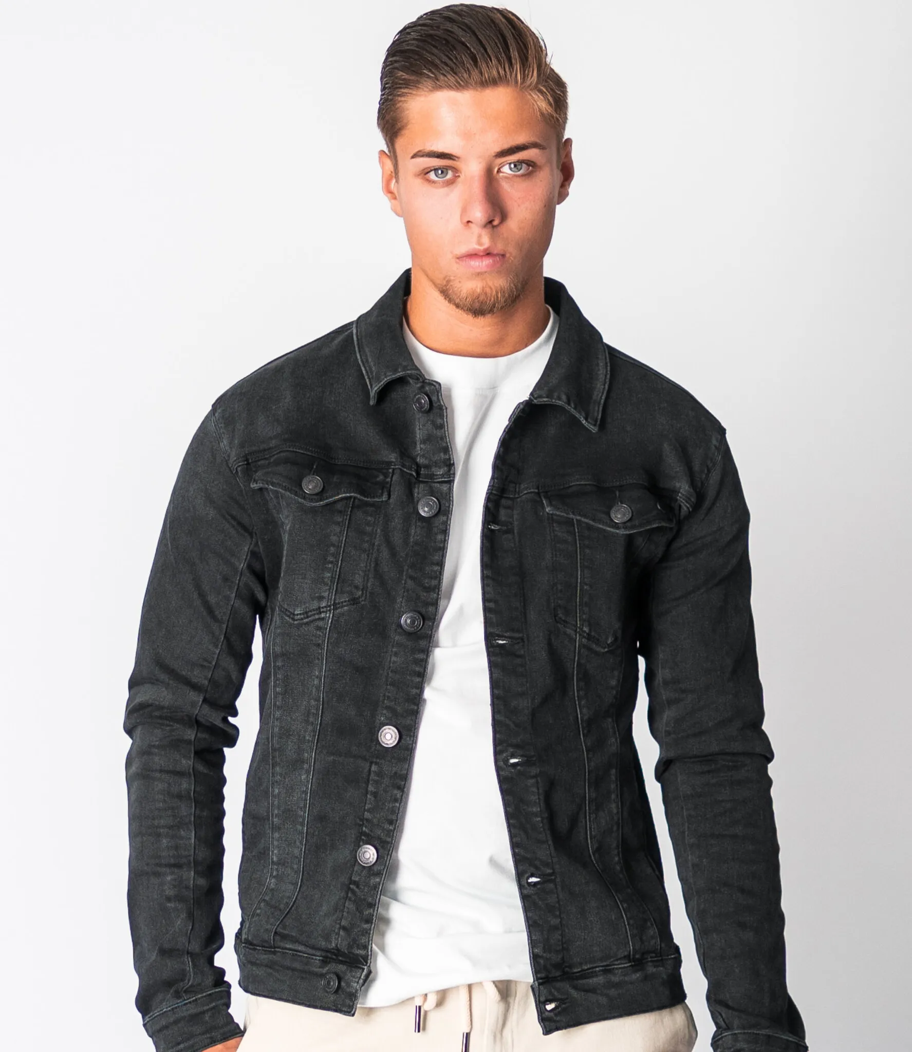 Zumo Slim Fit Jackets EL-PASO-FANCY BlackGrey